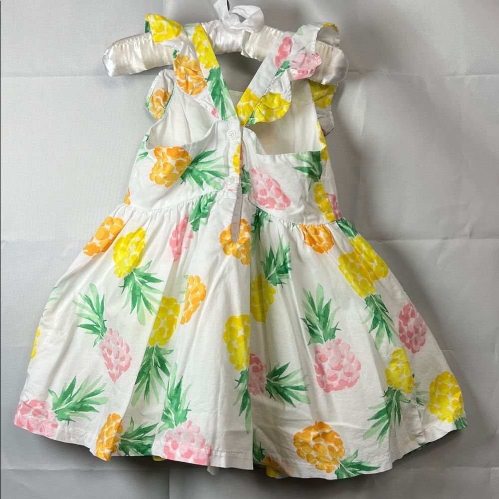 Janie and Jack white cotton Pineapple print dress size 2T - Picture 8 of 12